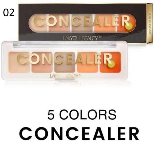 Lakyou Beauty Premium Quality 5 IN ONE Base Concealer Palette Shade Concealer (Multicolour - 02)